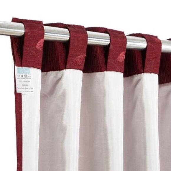 North Home Ivy Single Curtain Panel - Rod Pocket - 96-in - Burgundy - Picture 2 of 6